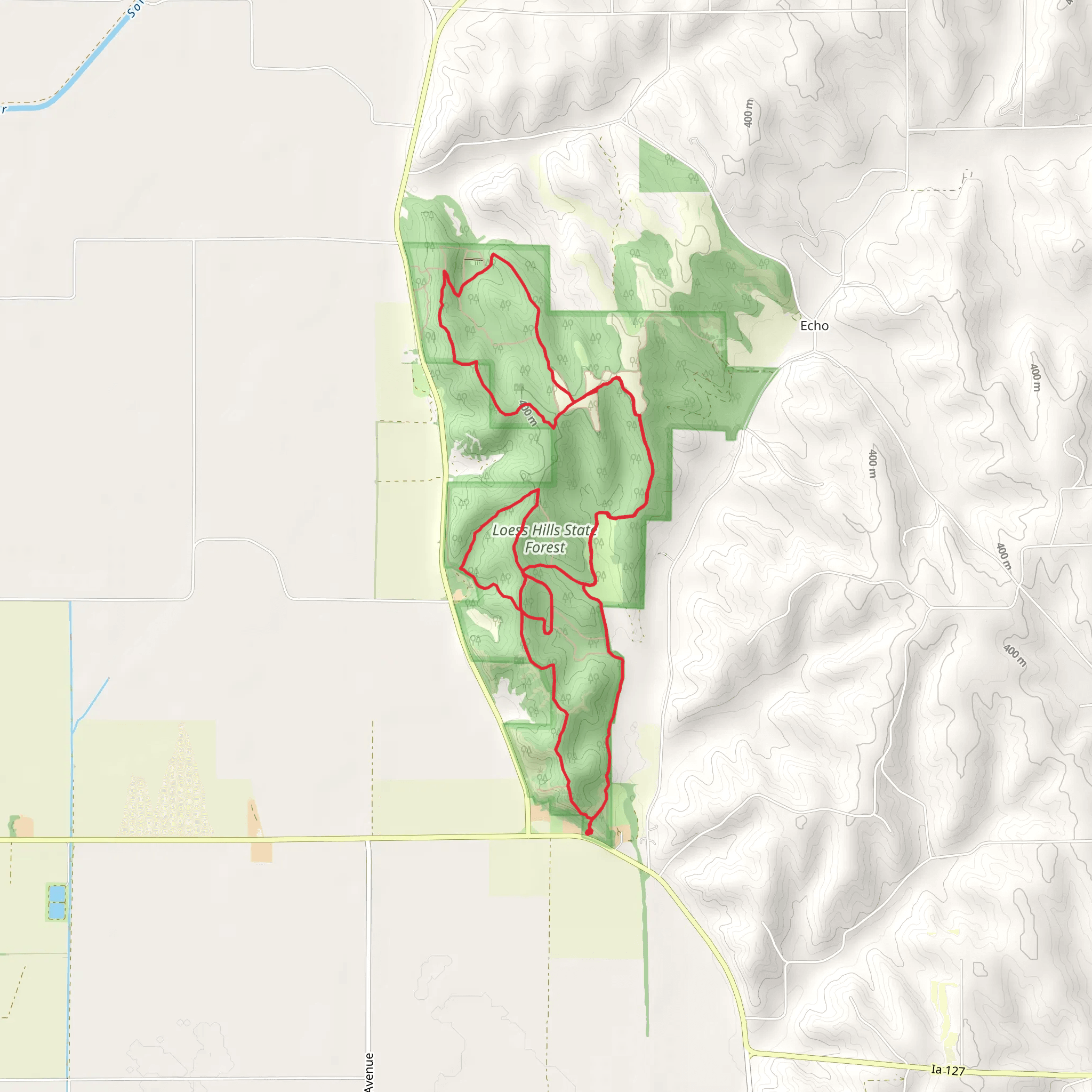 Loess Hills State Forest Big Loop mobile static map