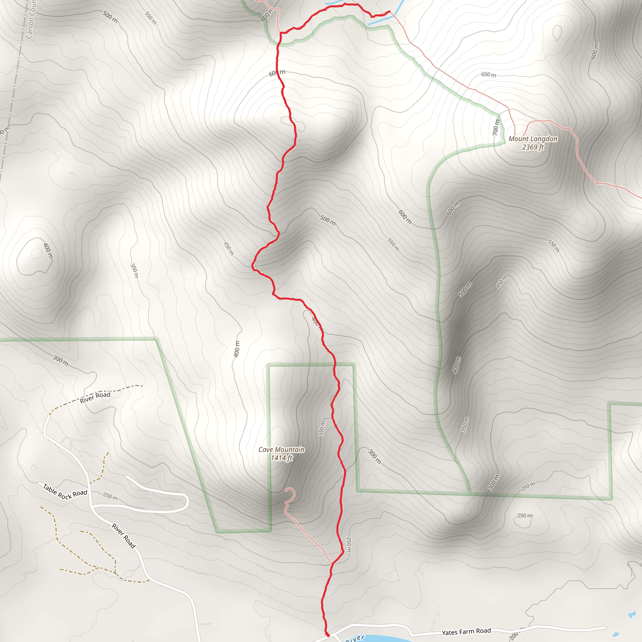 Mount Langdon Trail mobile static map