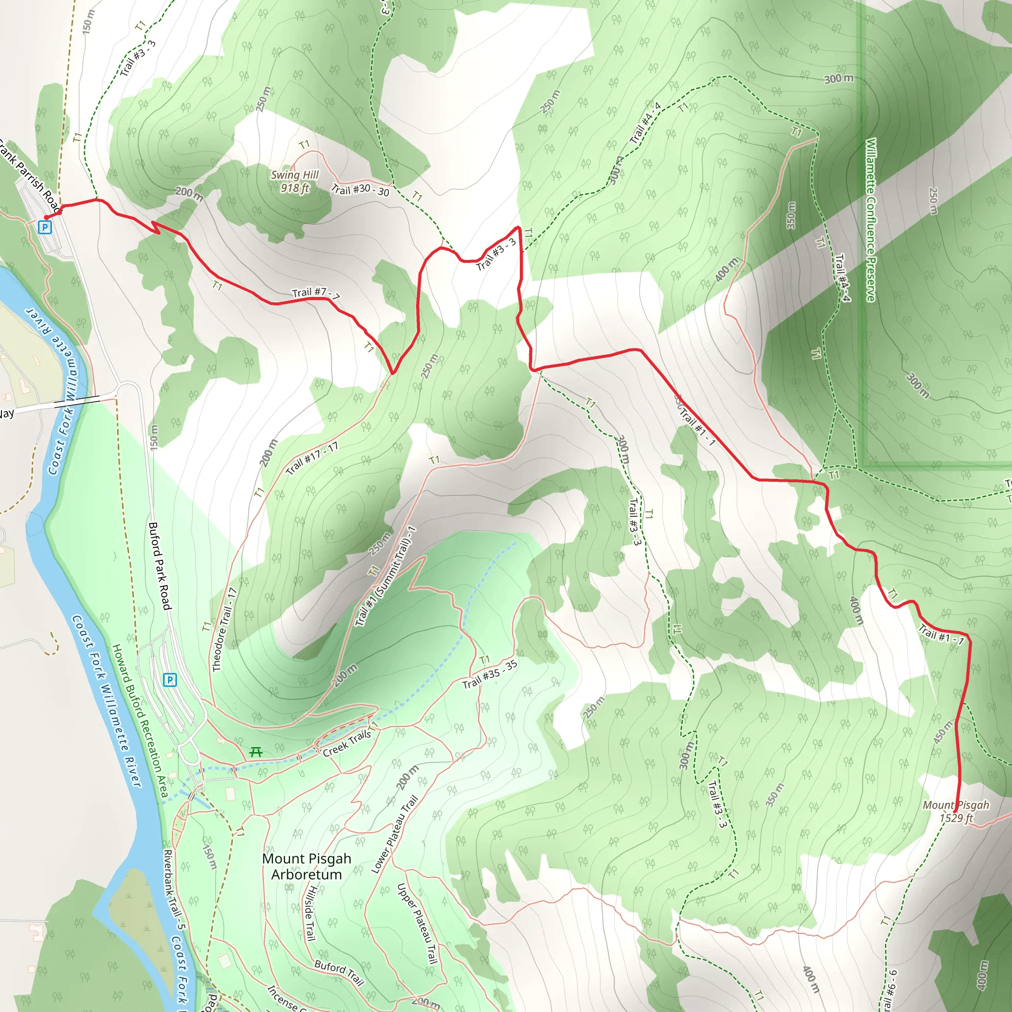 Mount Pisgah via Summit Trail mobile static map