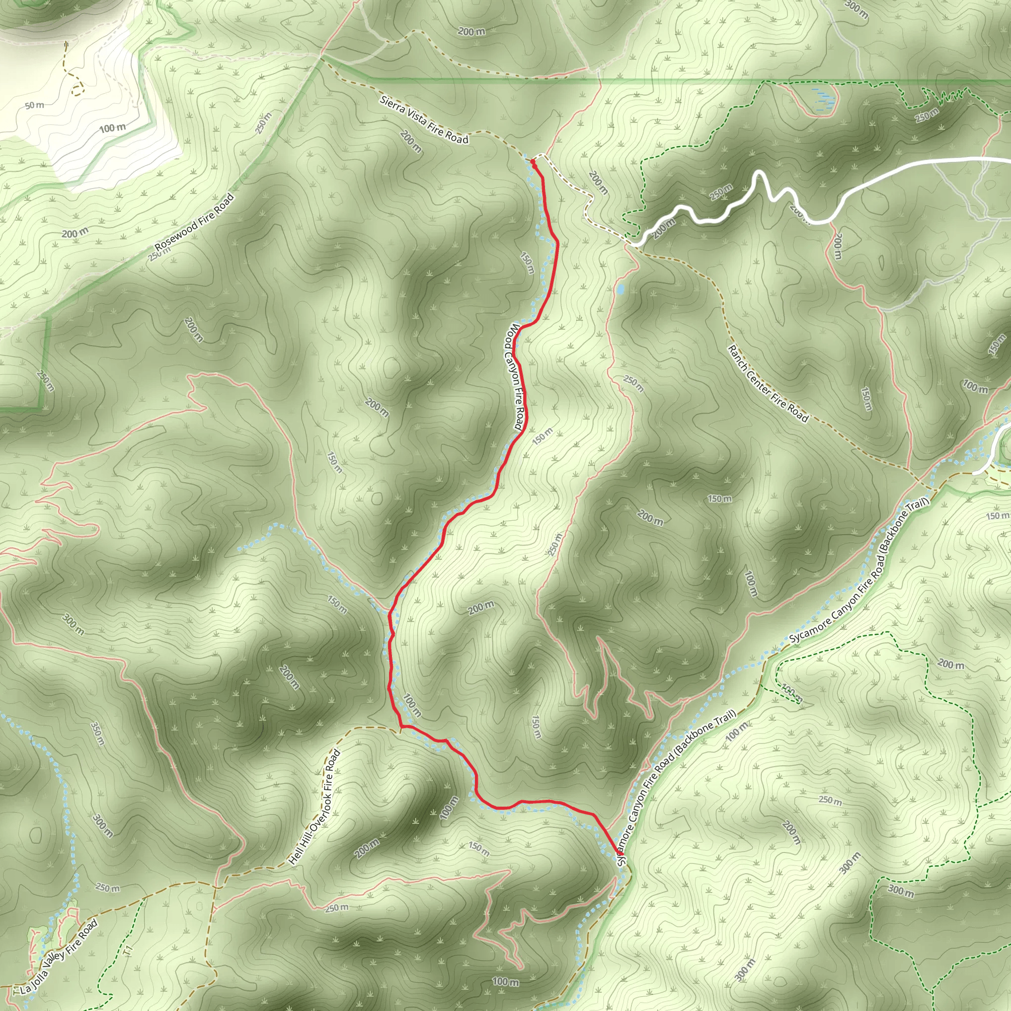Wood Canyon Trail mobile static map