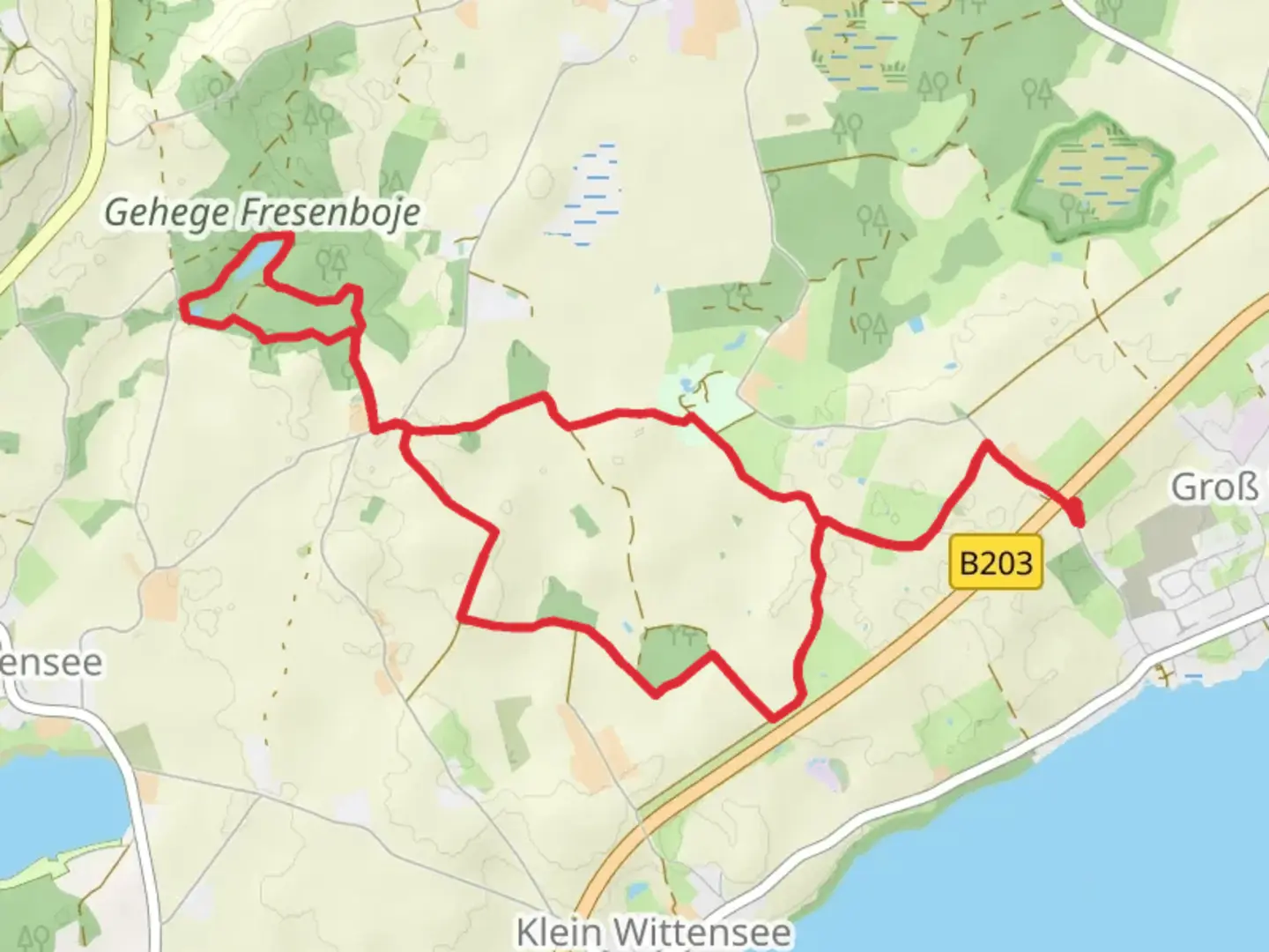 An image depicting the trail Fresensee Loop and its surrounding area.