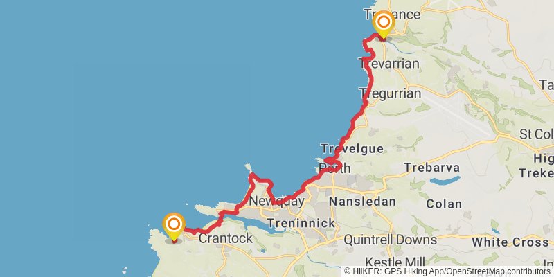 Cornwall Coast Path stage 8 Map