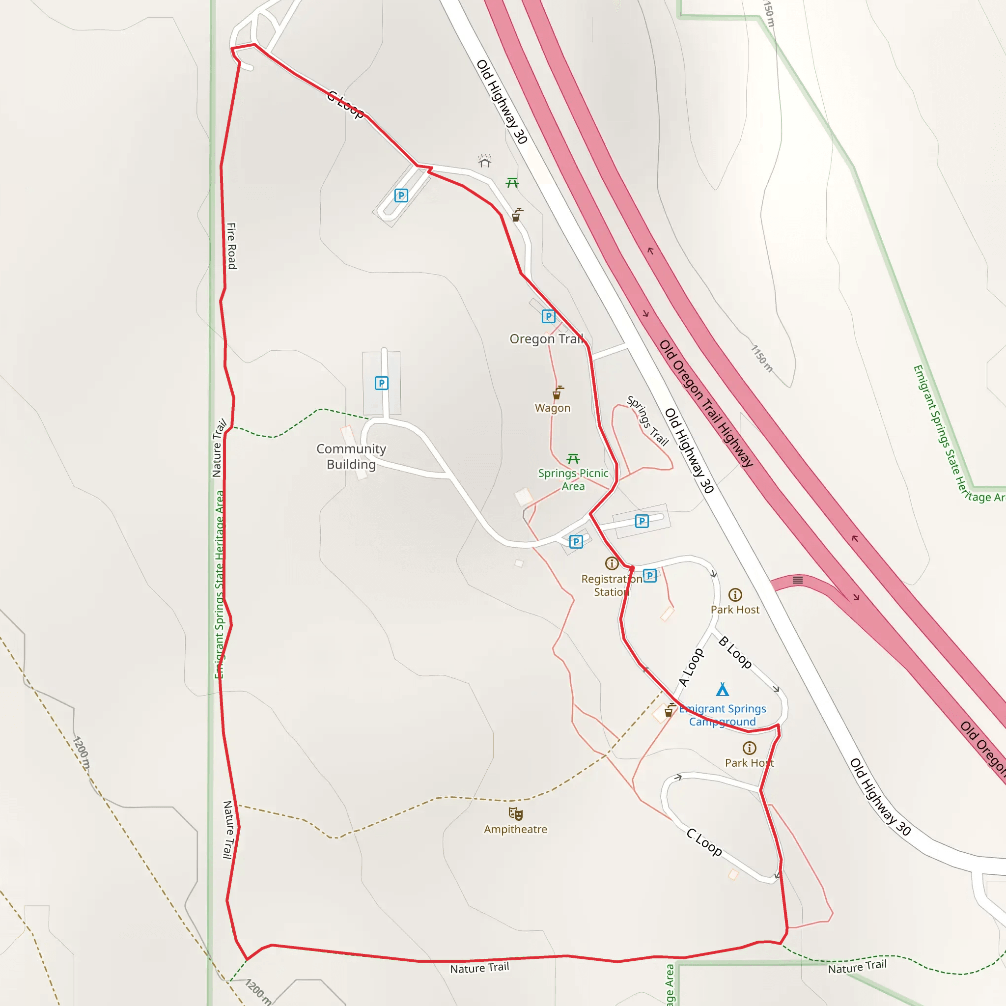 Nature Trail and Emigrant Springs Campground Loop mobile static map