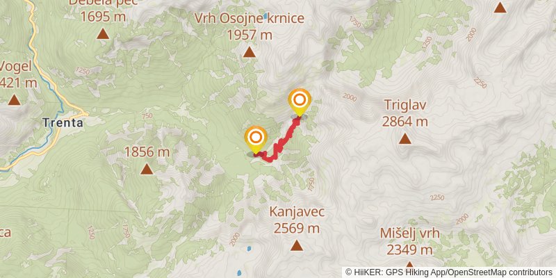 The Slovene Mountain Trail alt 5 Map