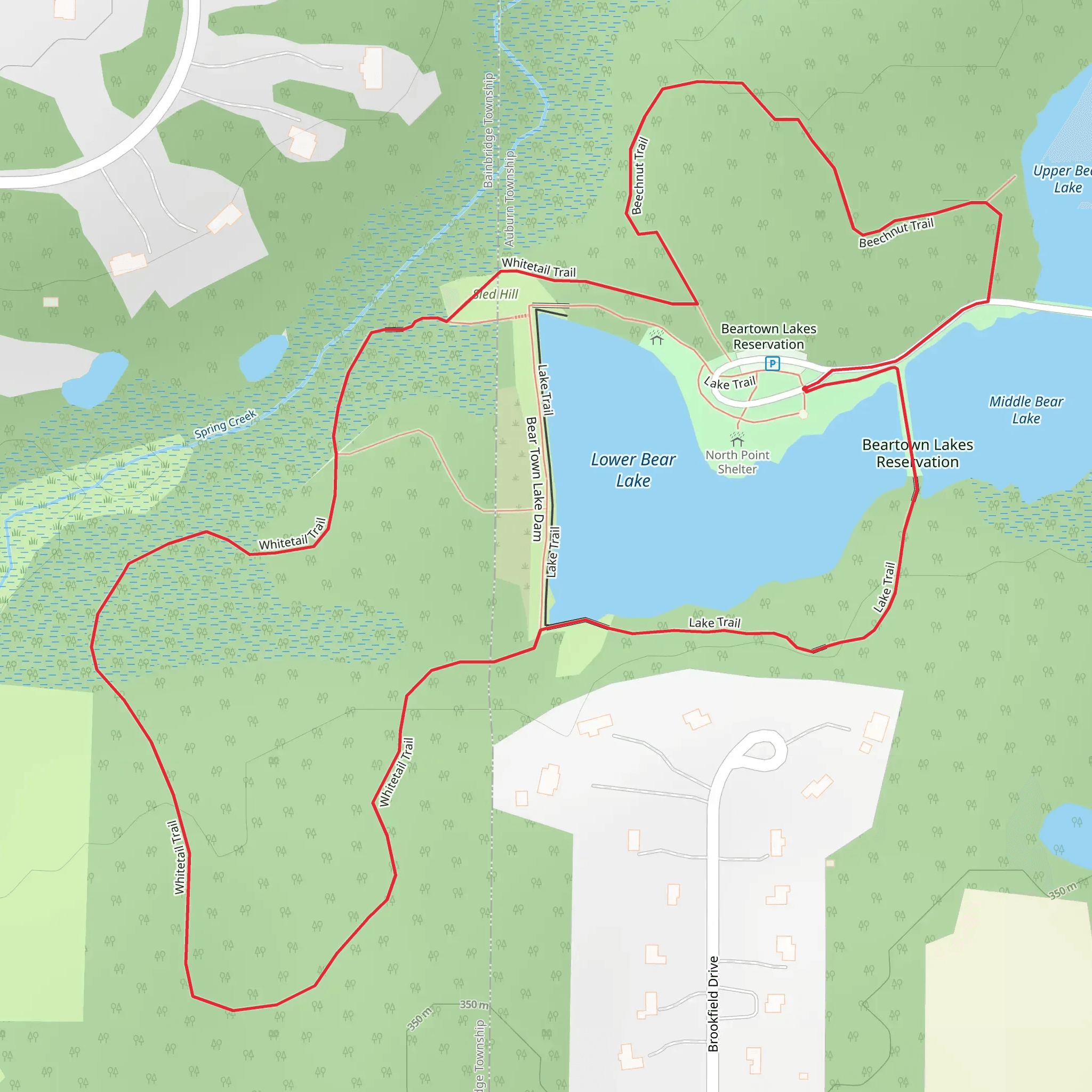 Whitetail Trail and Lower Bear Lake Loop mobile static map