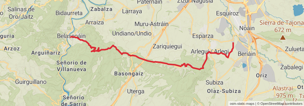 GR 220 Vuelta a la Cuenca de Pamplona stage 5 Map