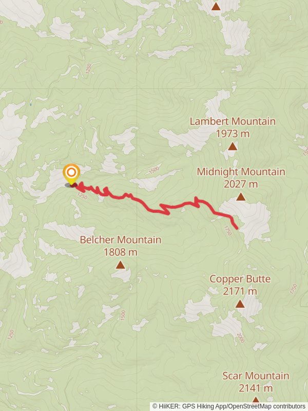 Midnight Ridge Trail mobile static map