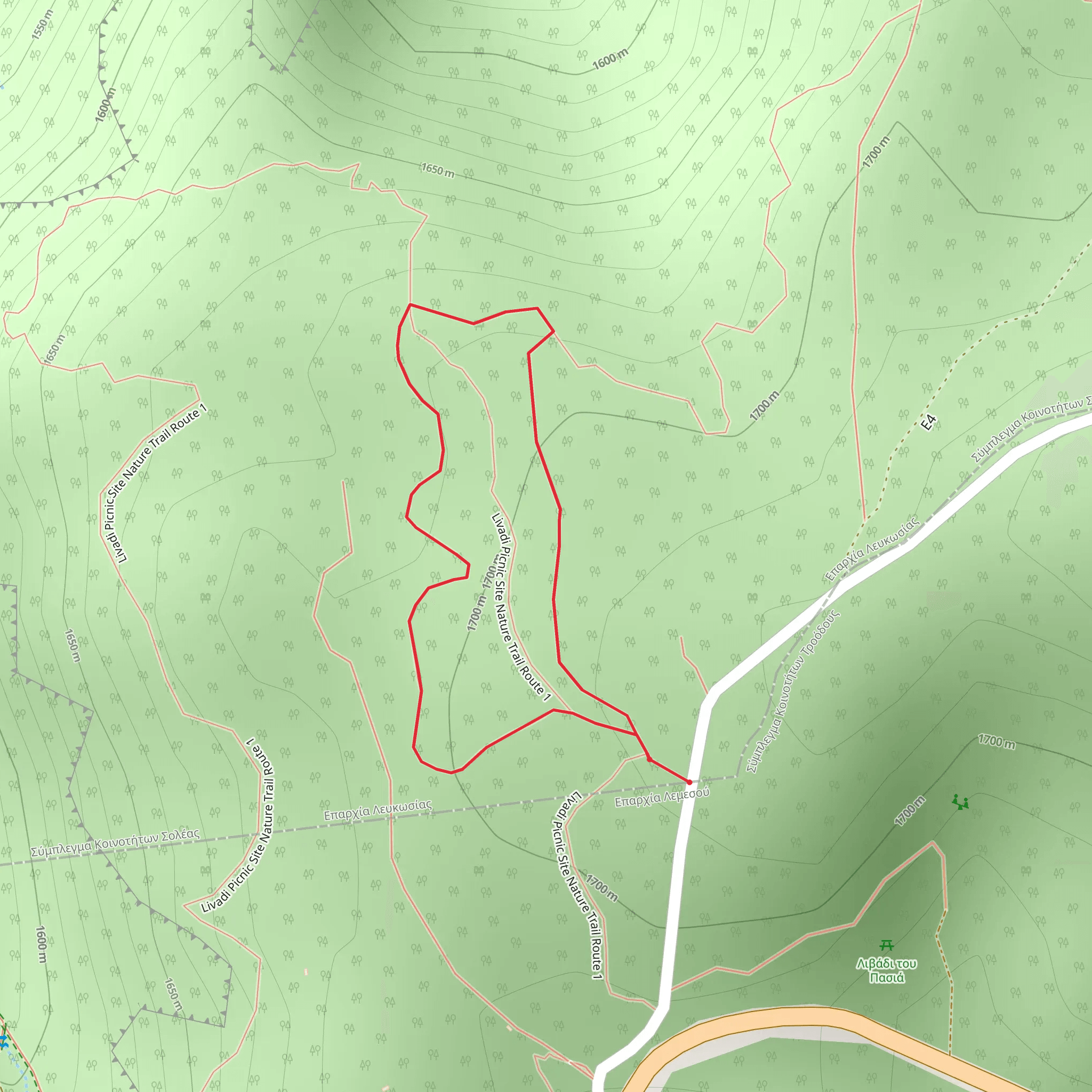 Livadi Loop Trail mobile static map