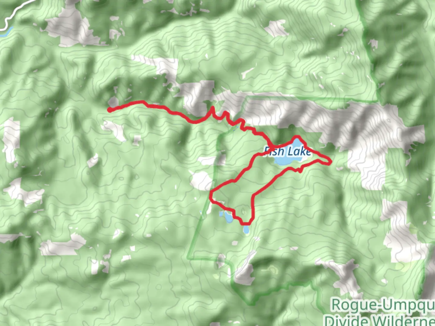 An image depicting the trail Fish Lake, Lakes and Indian Loop Trail and its surrounding area.