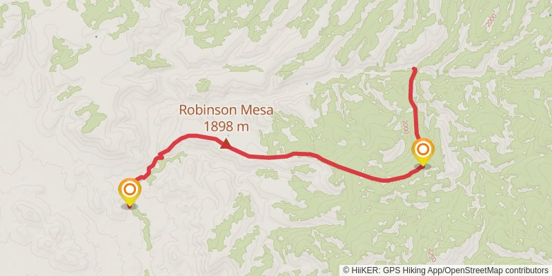War Finance via Robinson Mesa Trail stage 2 Map