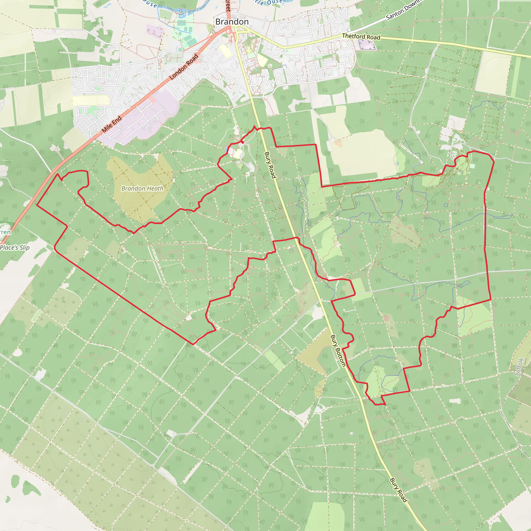 Walled Garden, Bury Bottom and Basil William Covert Loop mobile static map