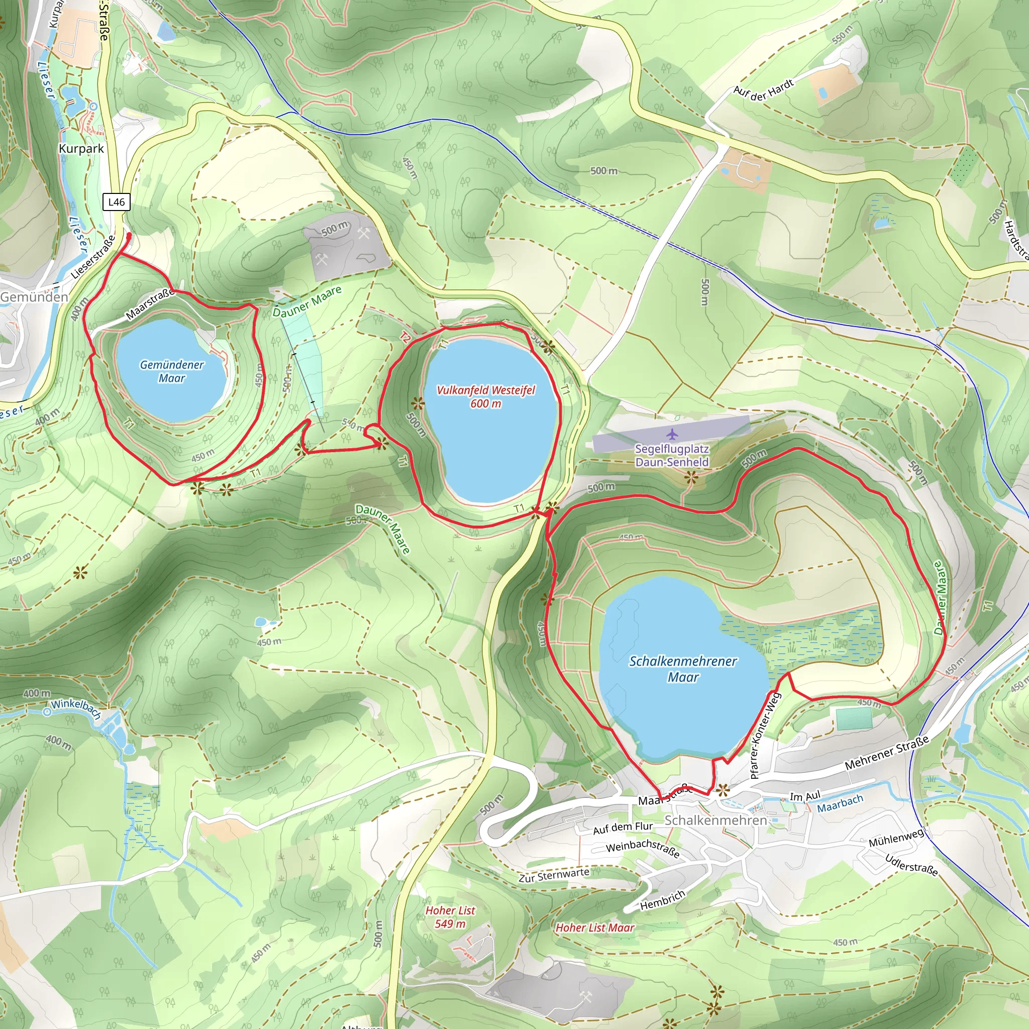 Gemündener Maar, Weinfelder Maar and Schalkenmehrener Maar Loop mobile static map