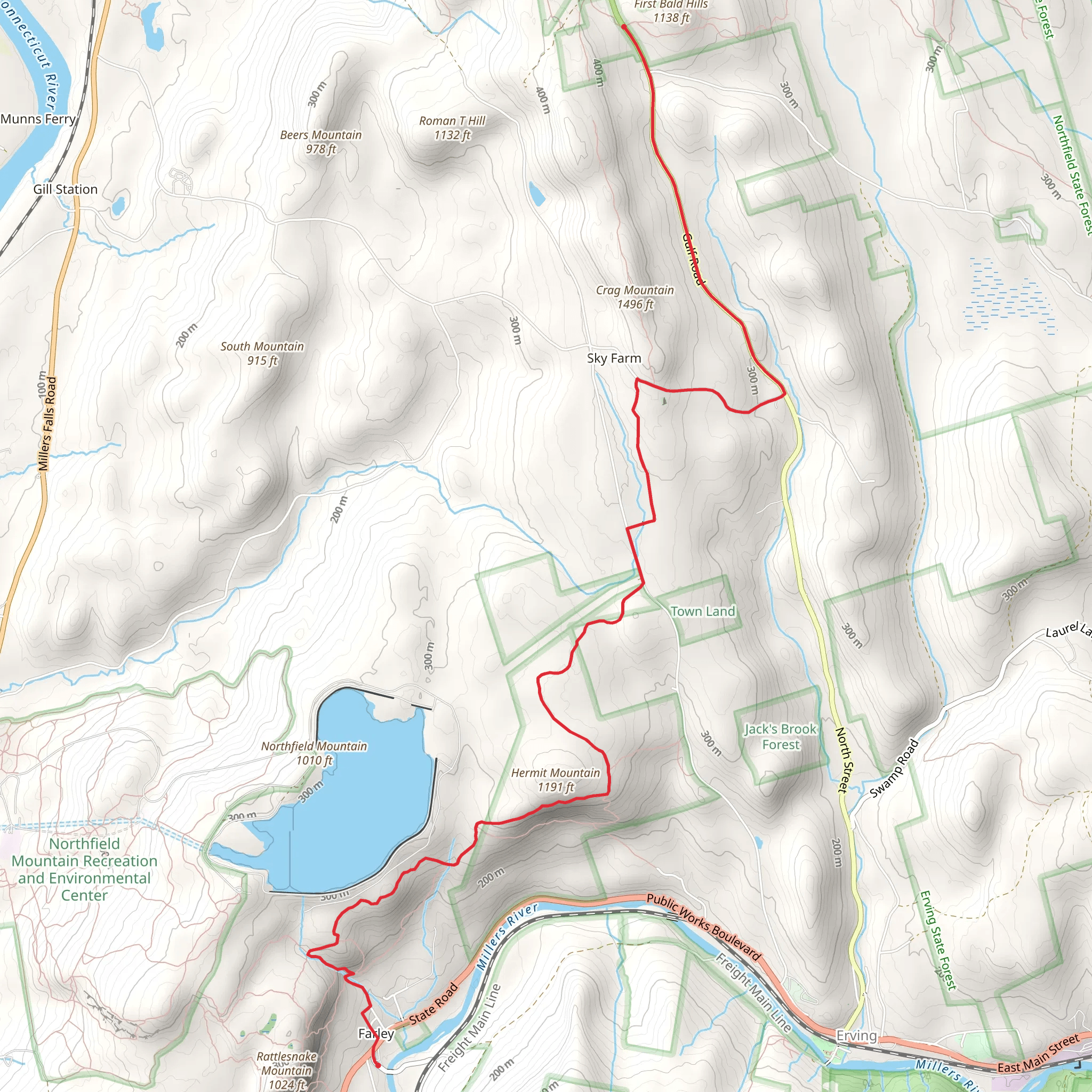 Metacomet - Monadnock Trail mobile static map
