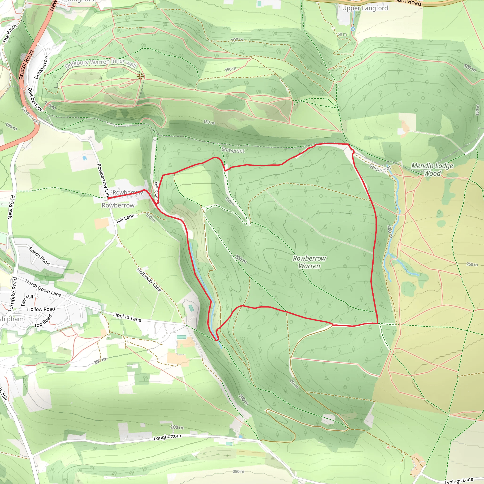 Rowberrow Warren mobile static map