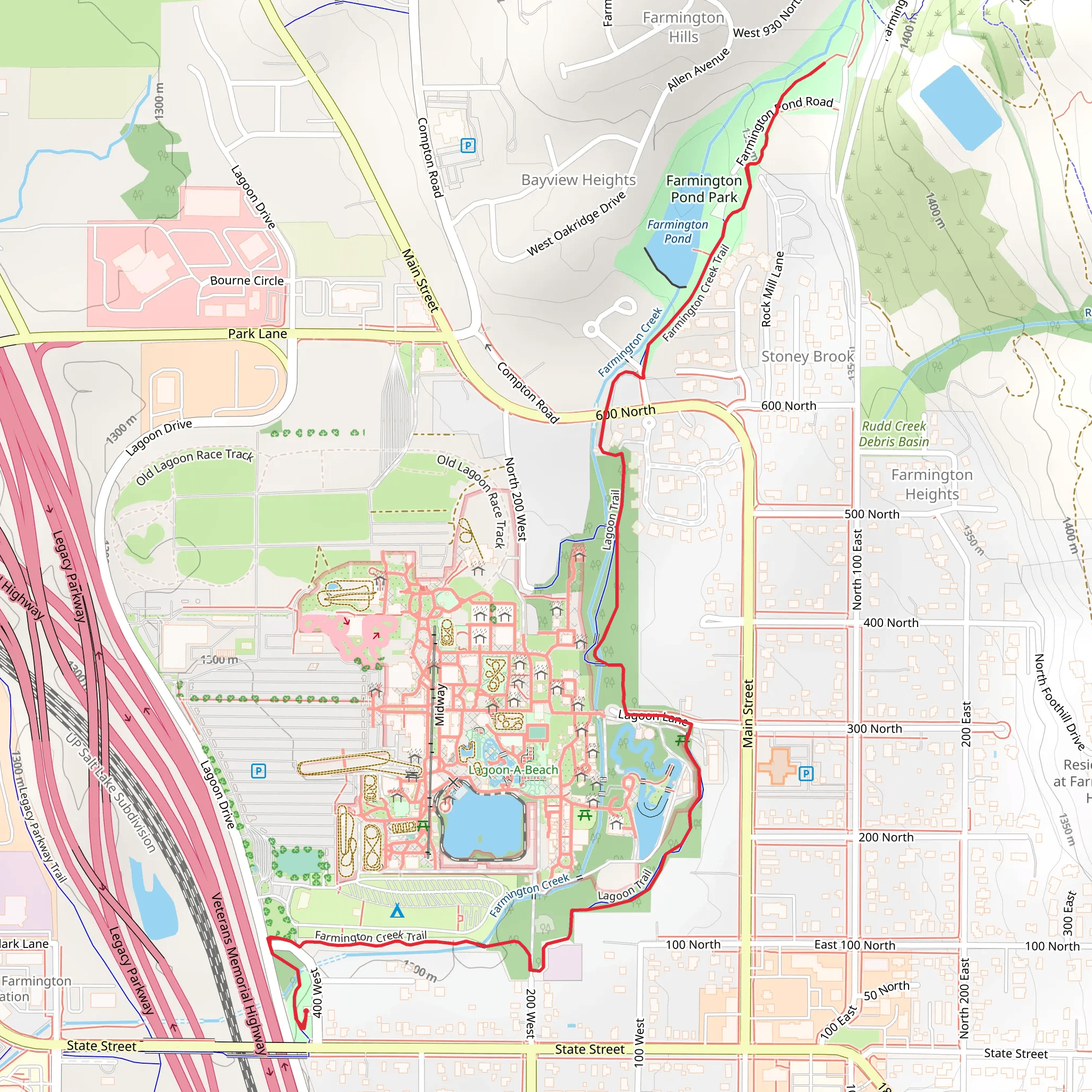 Farmington Creek Trail mobile static map