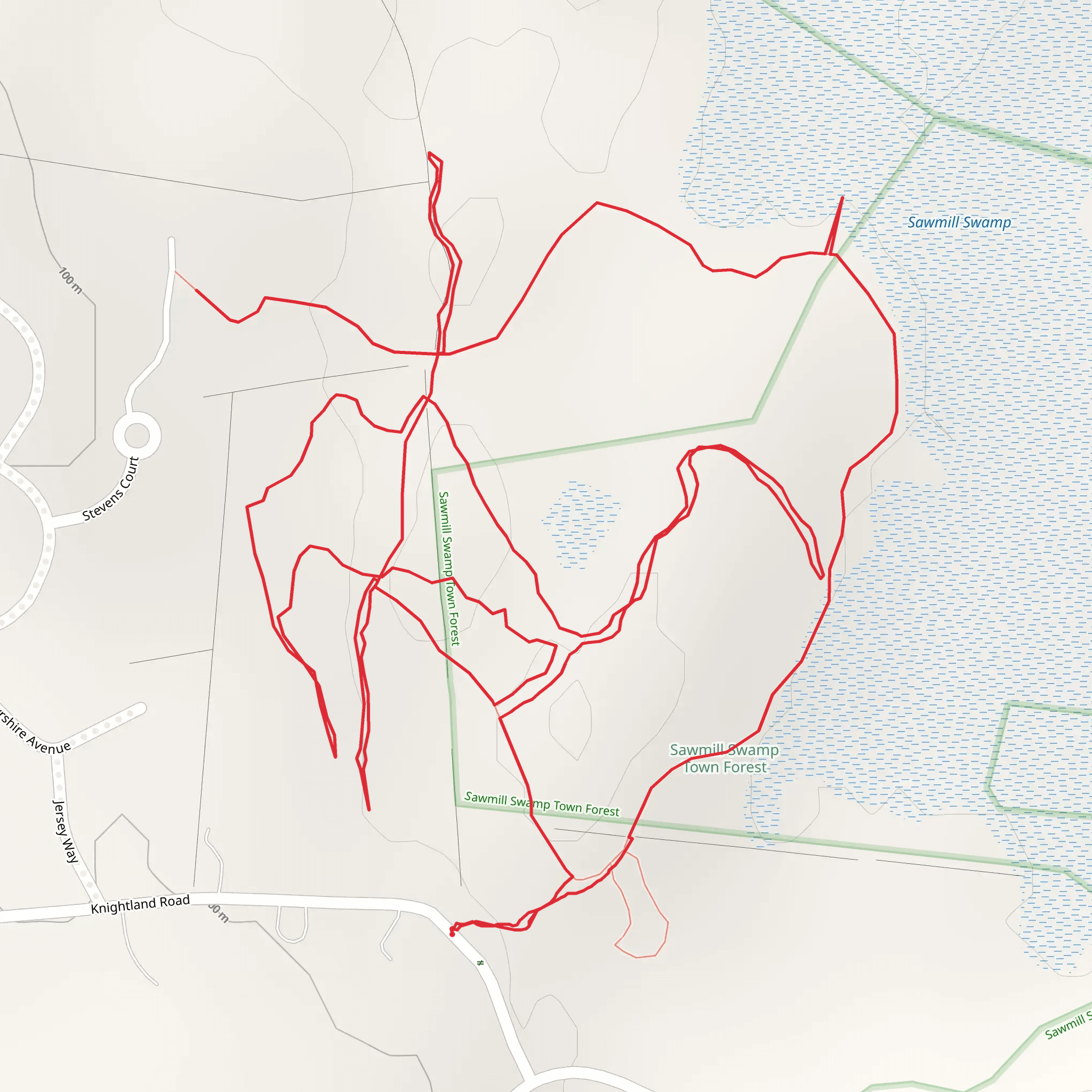 Sawmill Swamp West Loop mobile static map