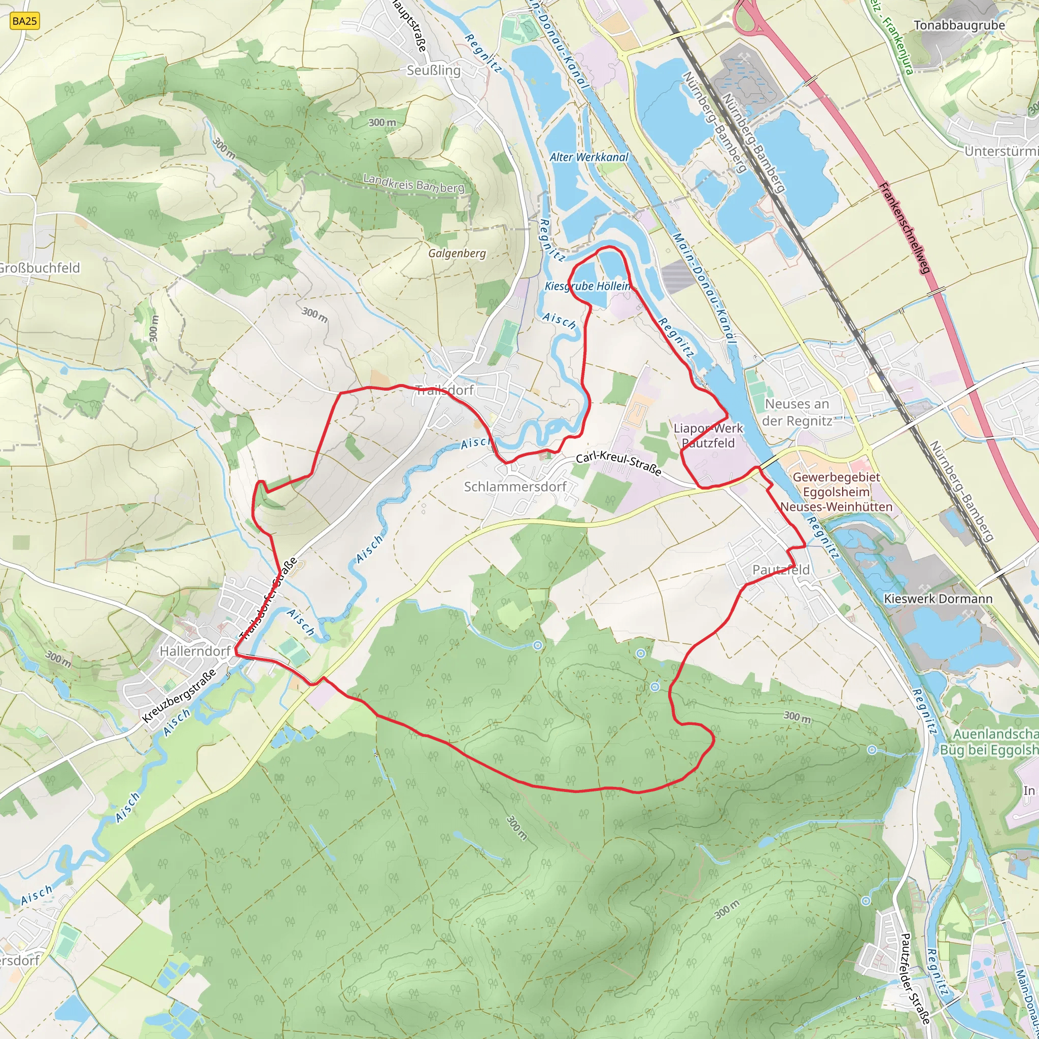 Hallendorf Rundweg - Gelber Ring mobile static map