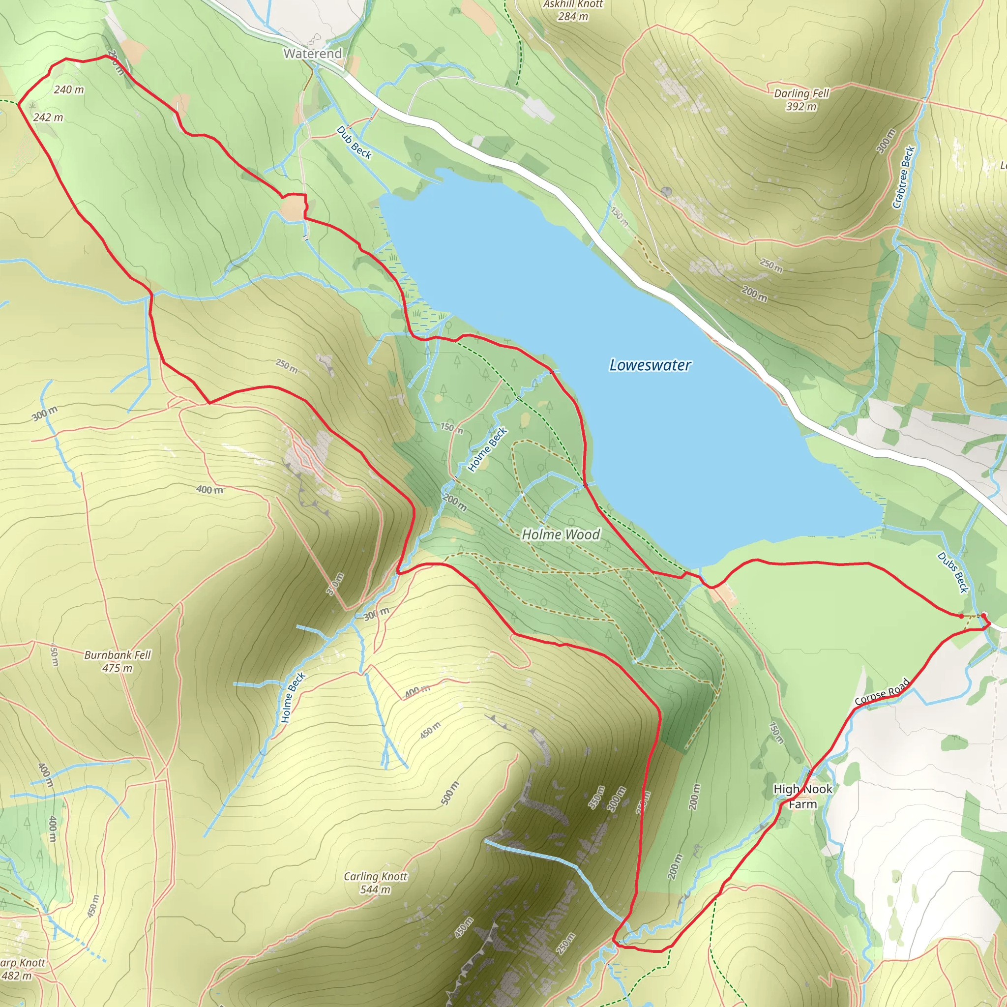 Loweswater and Corpse Road Loop from Loweswater mobile static map