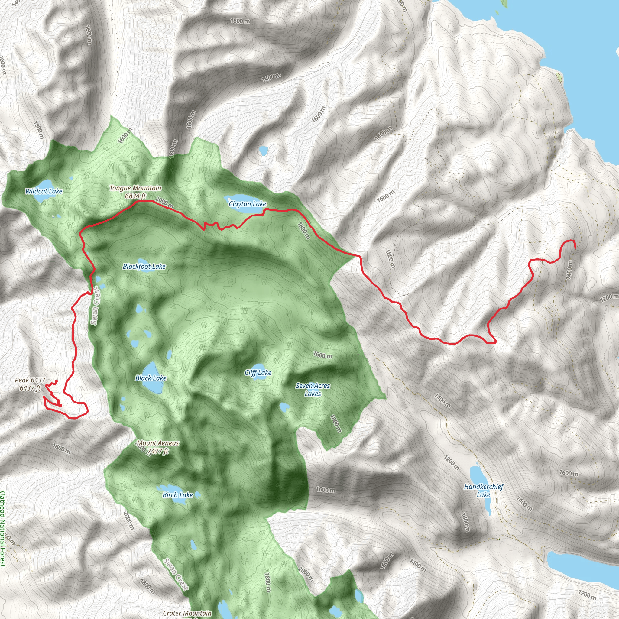Tongue Mountain and Clayton Lake mobile static map