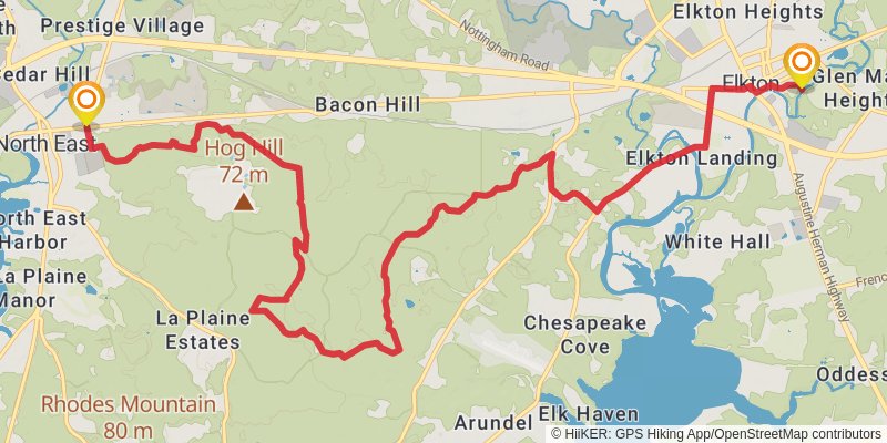 Mason - Dixon Trail stage 13 Map