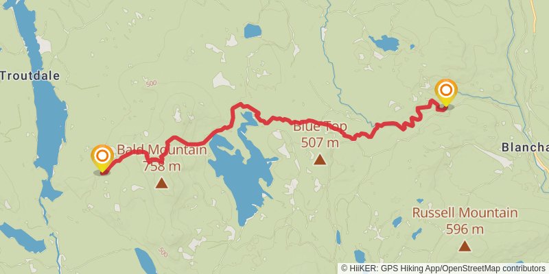 Appalachian Trail - Maine stage 15 Map