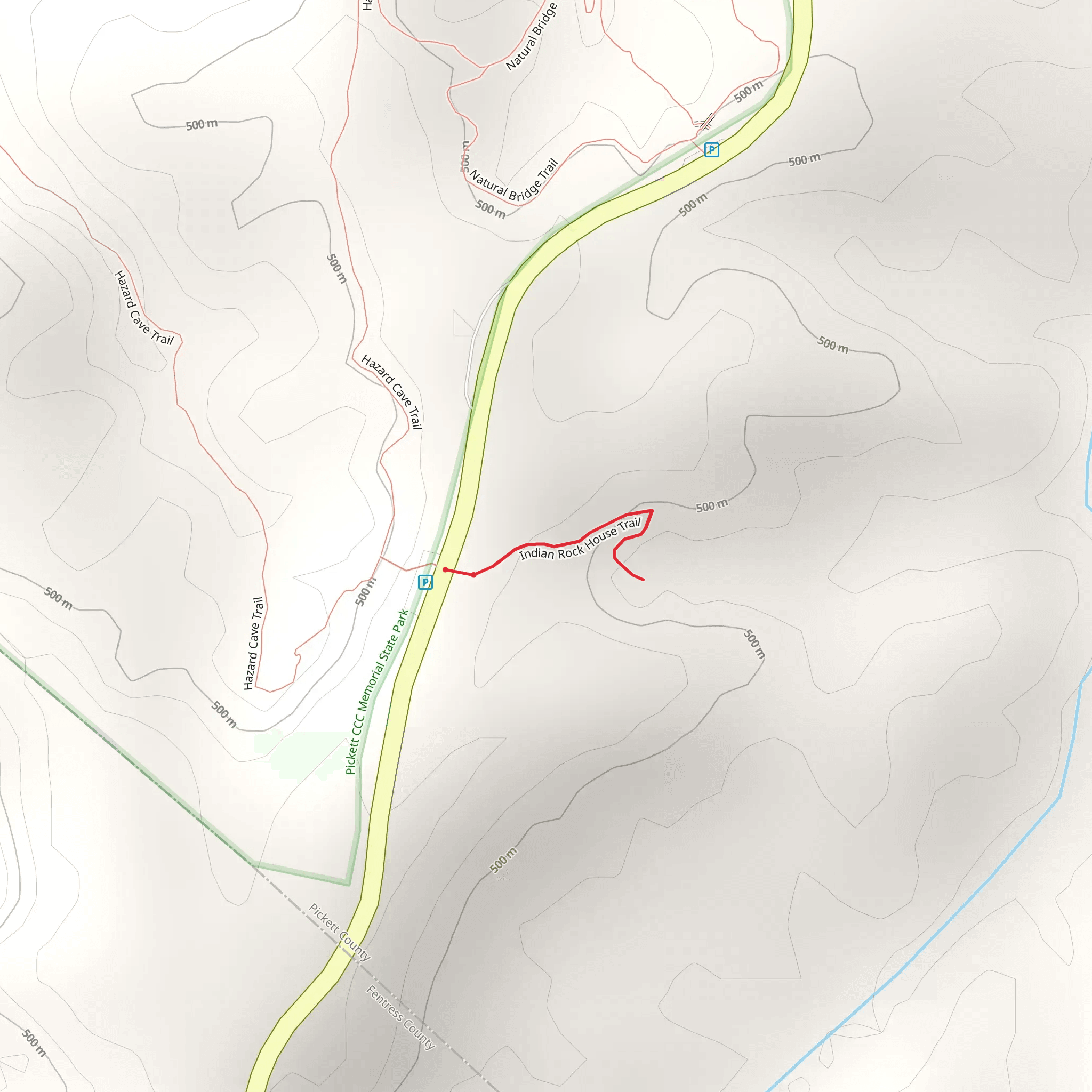 Indian Rock House Trail mobile static map
