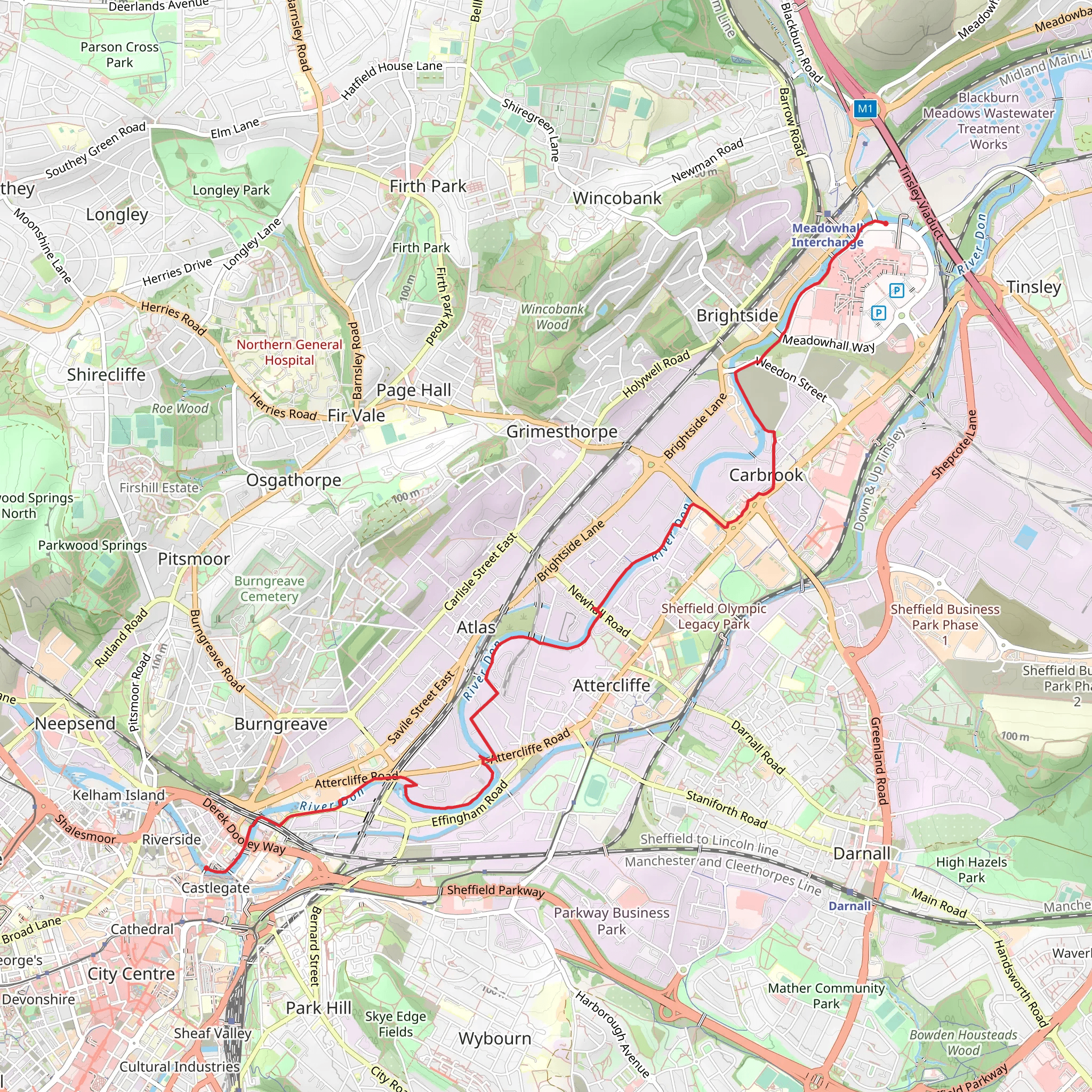 Five Weirs Walk mobile static map