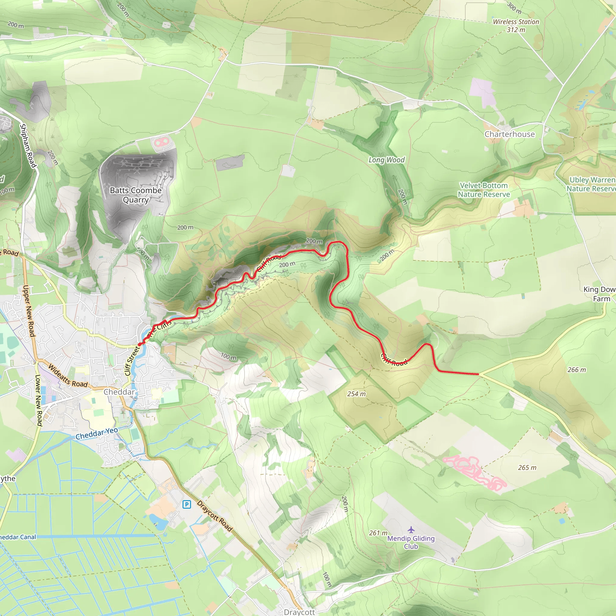 Cheddar Gorge and Caves Walk mobile static map