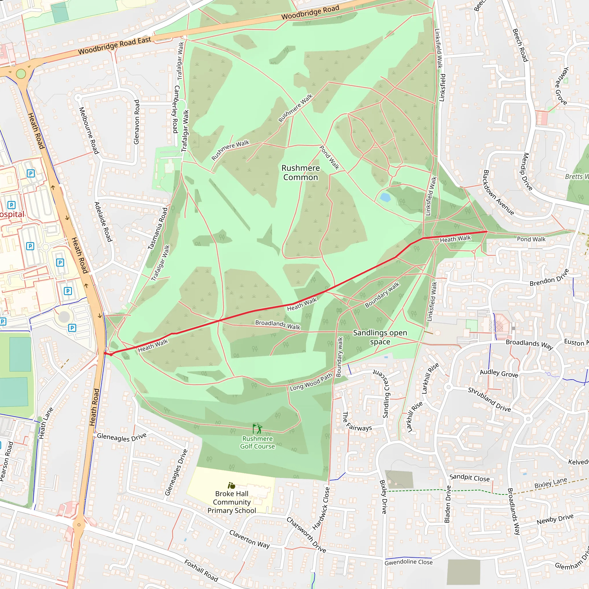 Heath Walk mobile static map