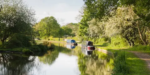 An image depicting the trail Autherley Junction to Ellesmere Port along Shropshire Union Canal and its surrounding area.