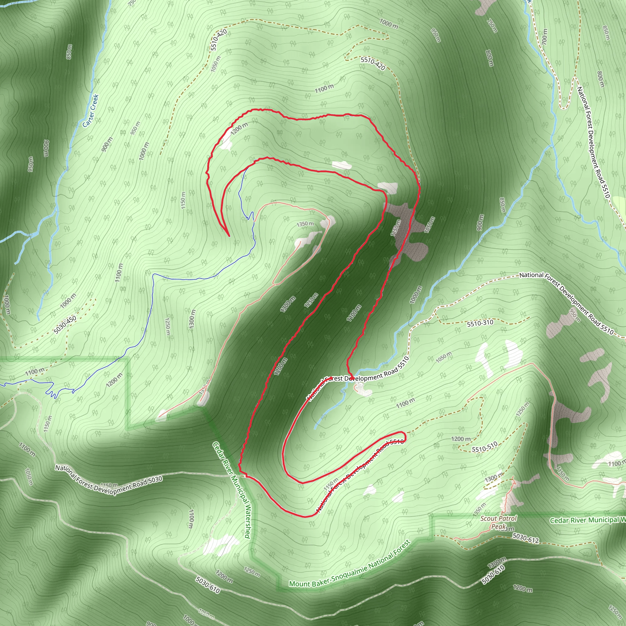 Hansen Ridge Loop Trail mobile static map