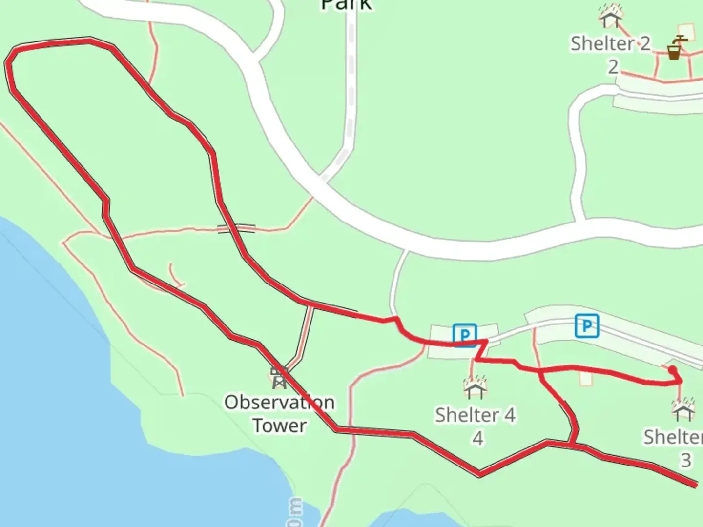 An image depicting the trail Observation Tower Loop and its surrounding area.