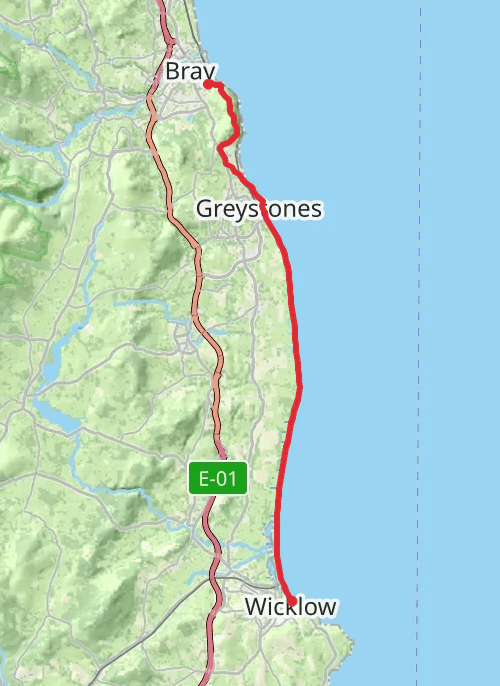Wicklow -> Bray mobile static map