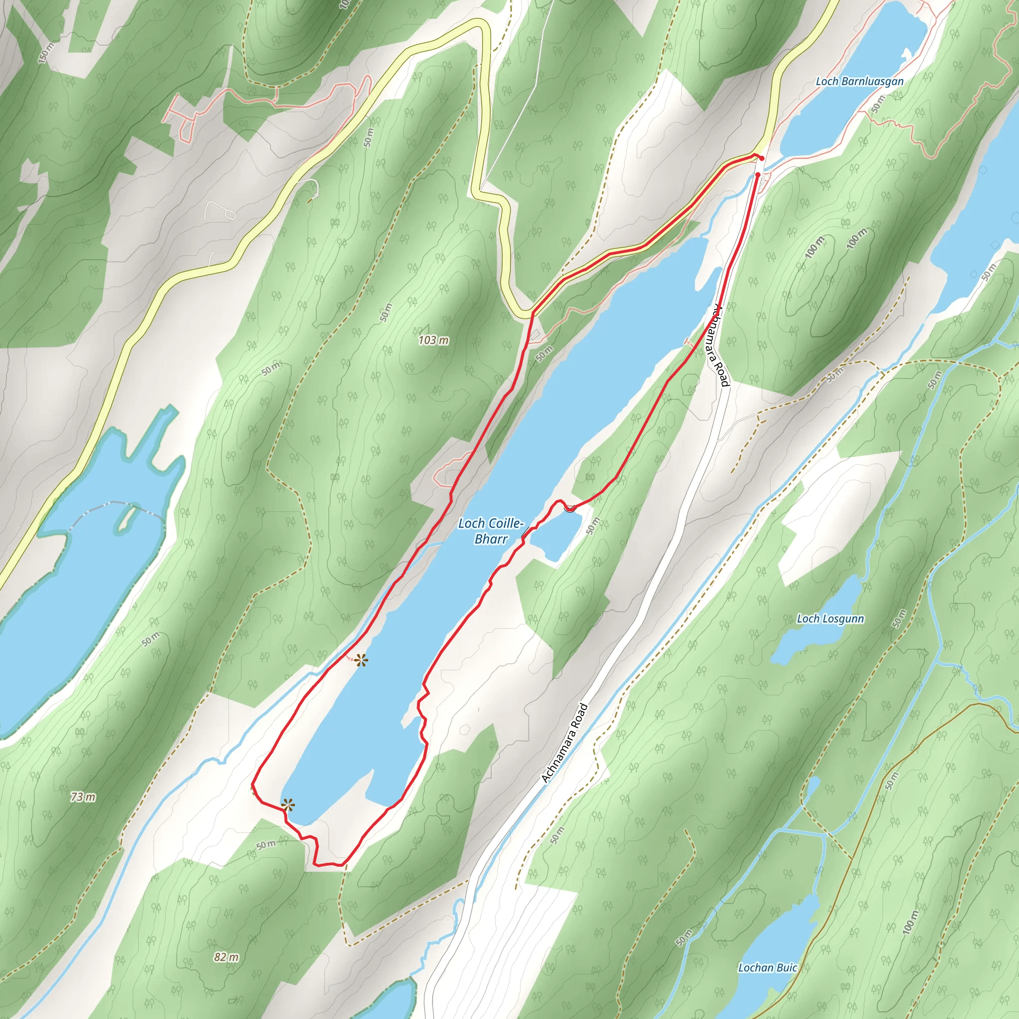 Knapdale Forest Loop mobile static map