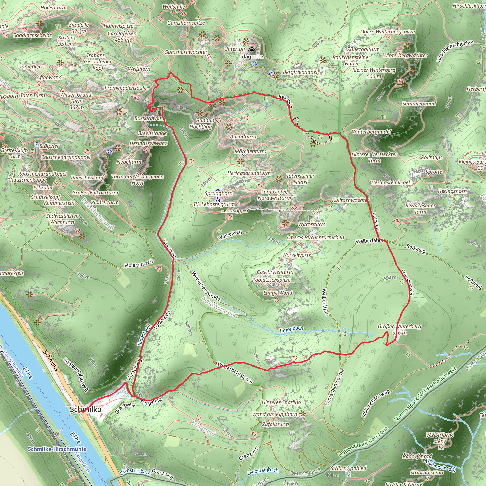 Zurückesteig, Fremdenweg and Bergsteig Loop mobile static map