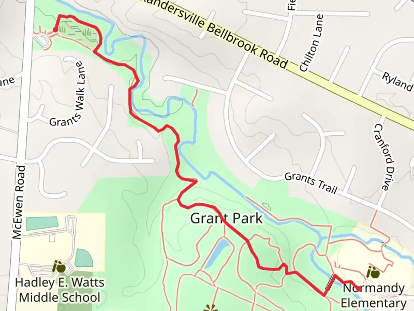 An image depicting the trail Hole's Creek - Barn Trail and its surrounding area.