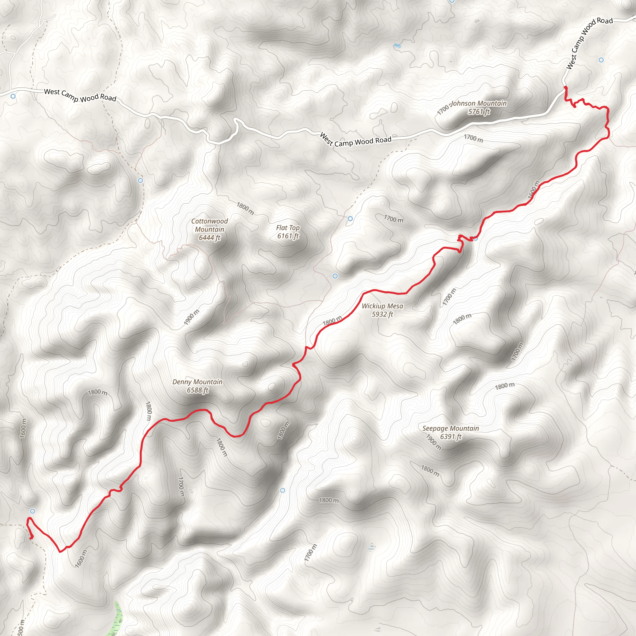 Cold Water Trail mobile static map