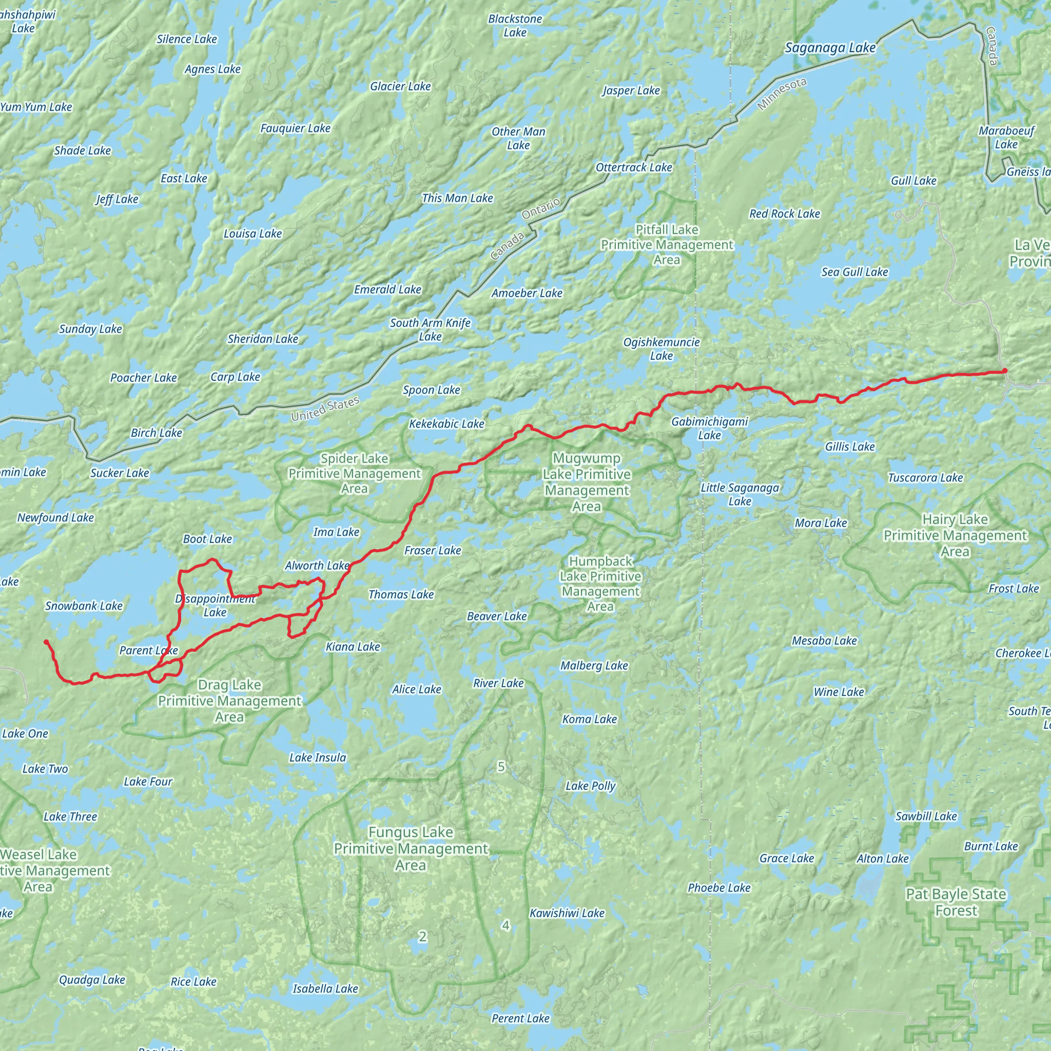 Kekekabic Trail mobile static map