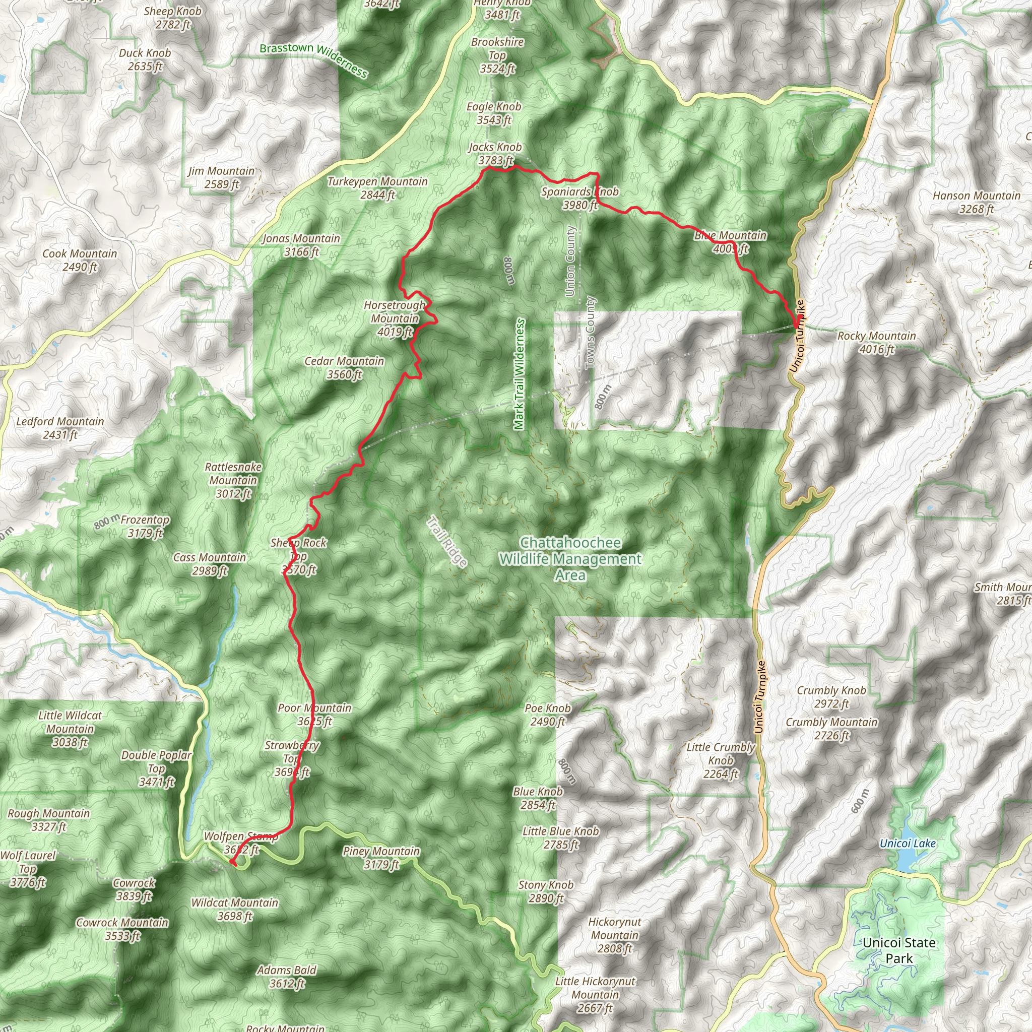 Appalachian Trail from Richard B Russell Scenic Highway mobile static map