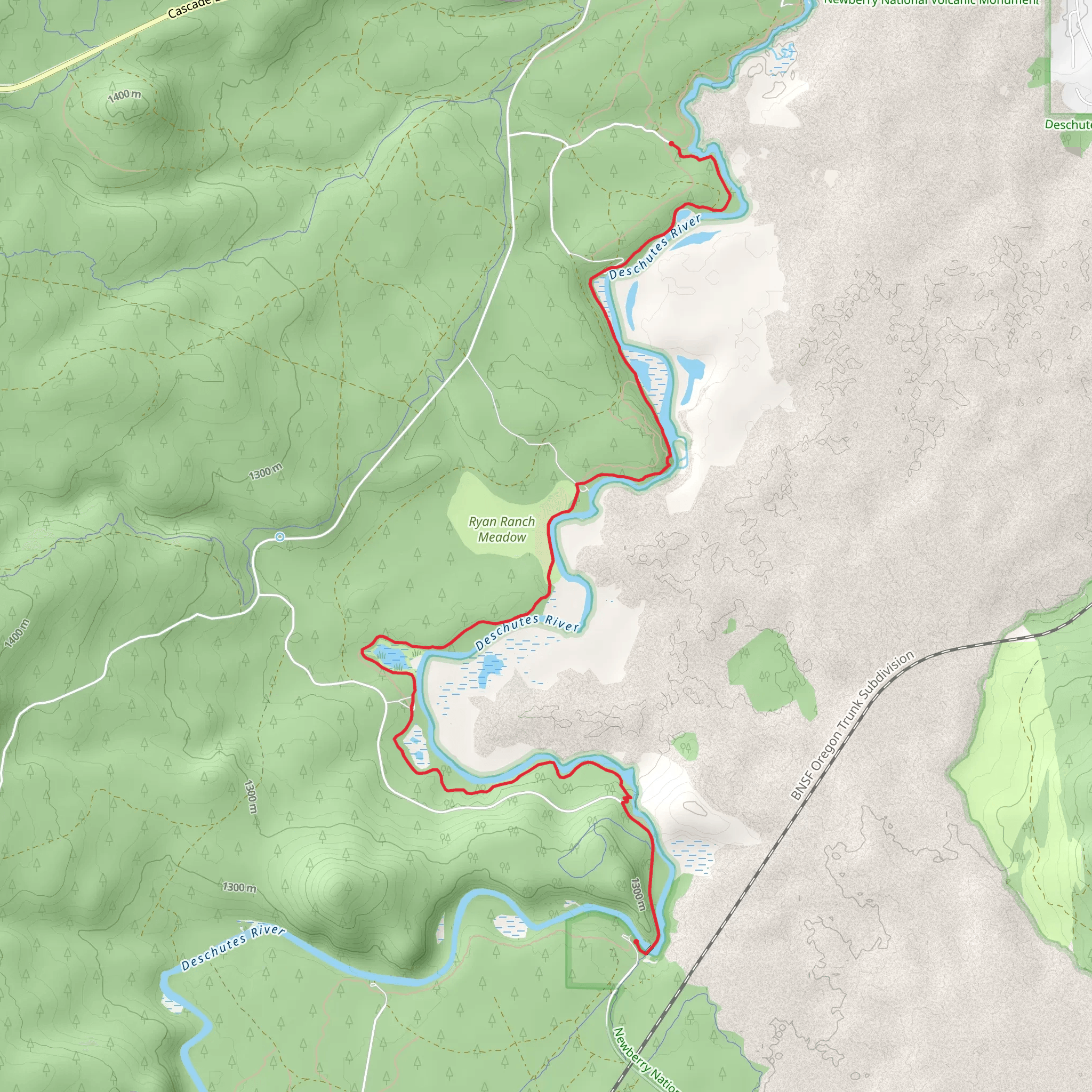 Deschutes River Trail - NFD 4100-750 mobile static map