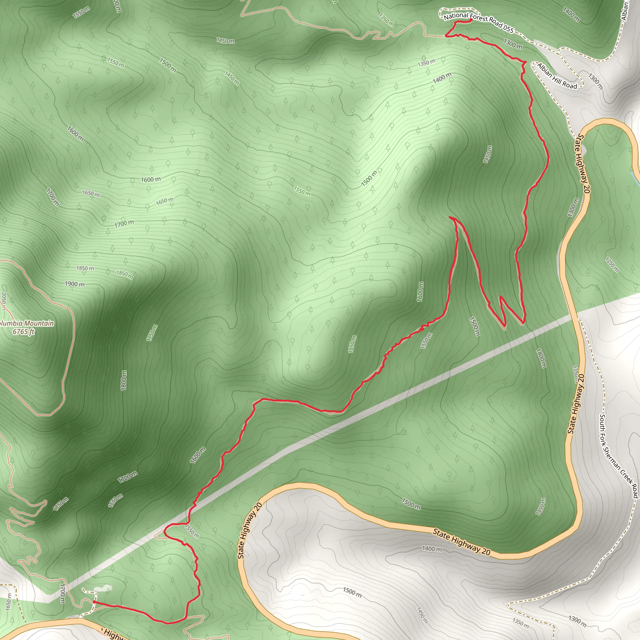 Sherman Pass Trail mobile static map
