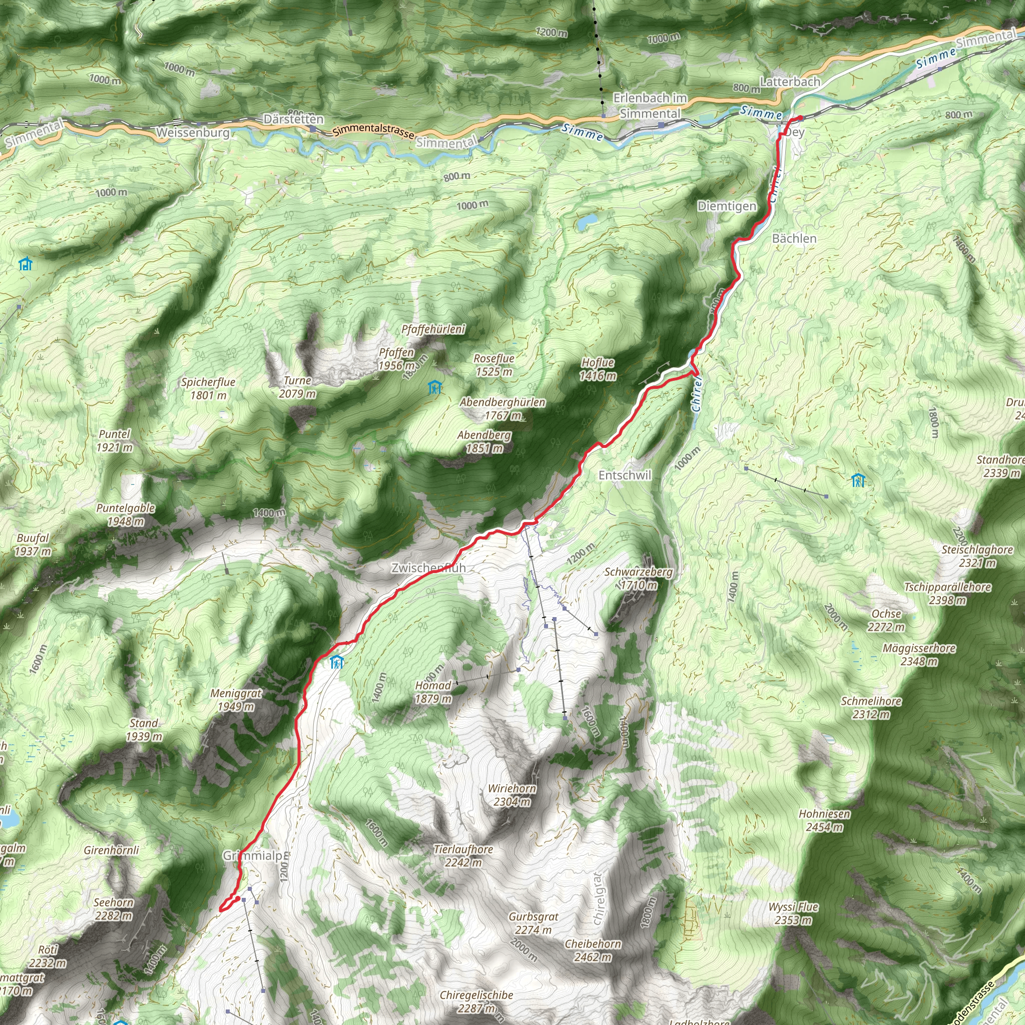 Diemtigtaler Talwanderweg mobile static map