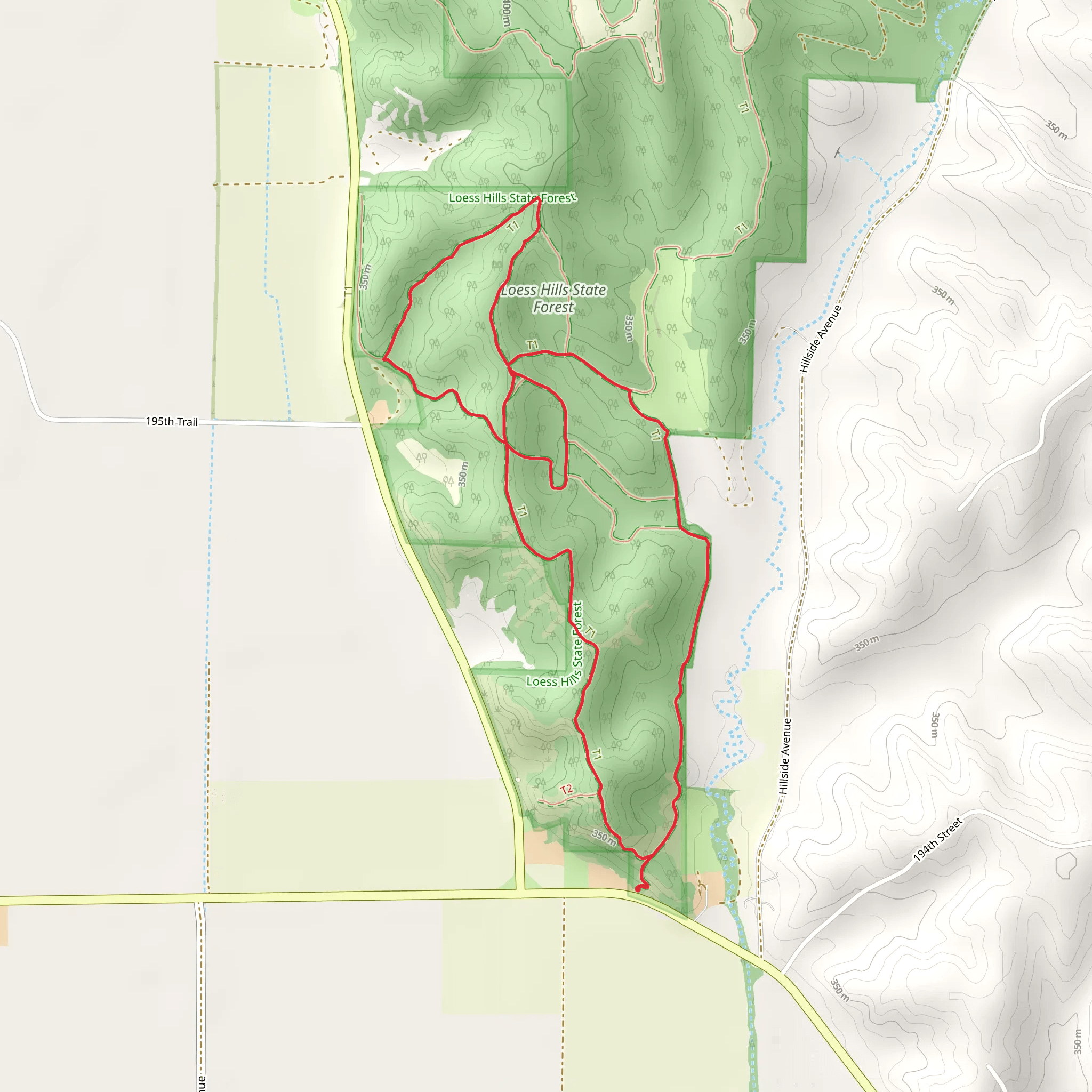 Loess Hills State Forest Loop mobile static map