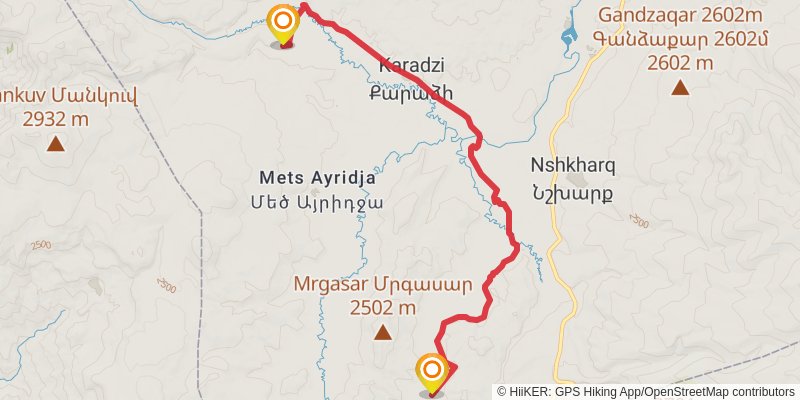 Transcaucasian Trail - Armenia stage 25 Map