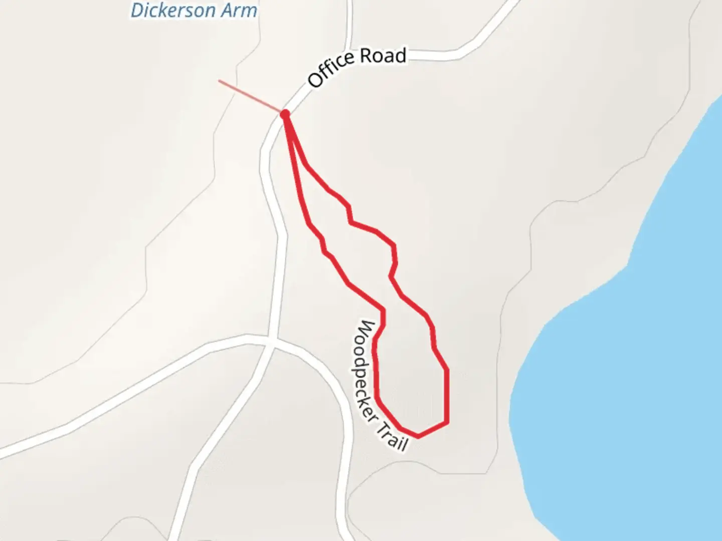 An image depicting the trail Woodpecker Loop Trail and its surrounding area.
