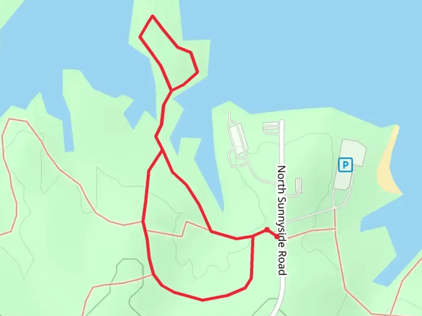 An image depicting the trail Cemetery and Island Loop Trail and its surrounding area.