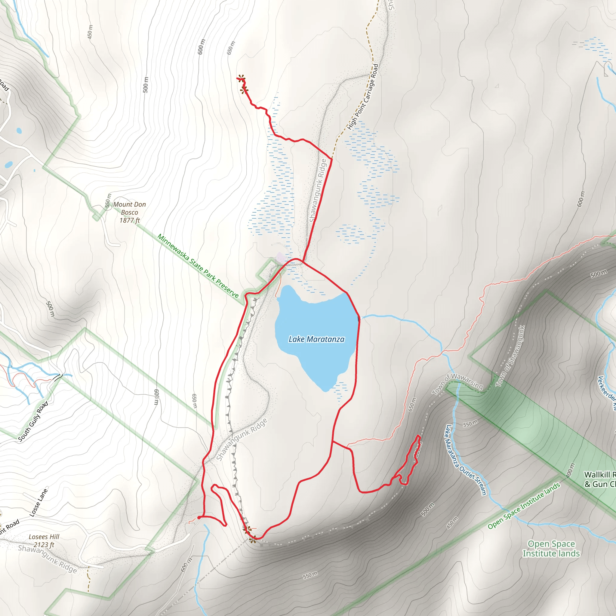 Lake Maratanza Shawangunk Ridge Trail mobile static map