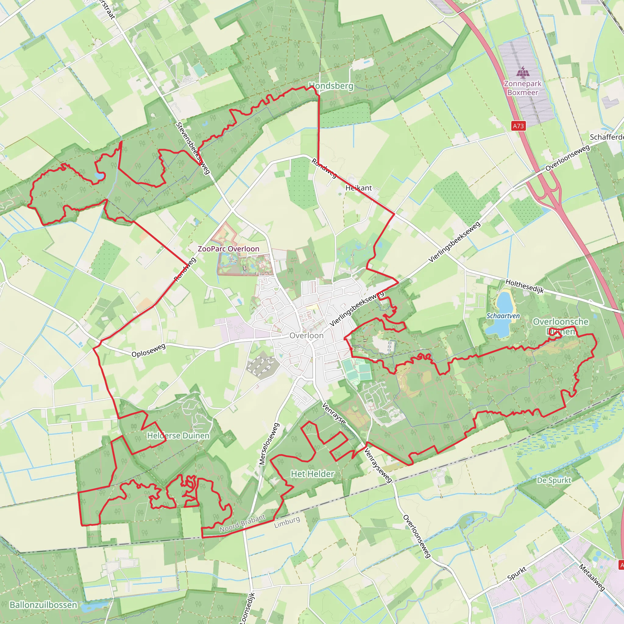 Overloonsche Duinen, Het Helder, Helderse Duinen and Hondsberg Loop mobile static map