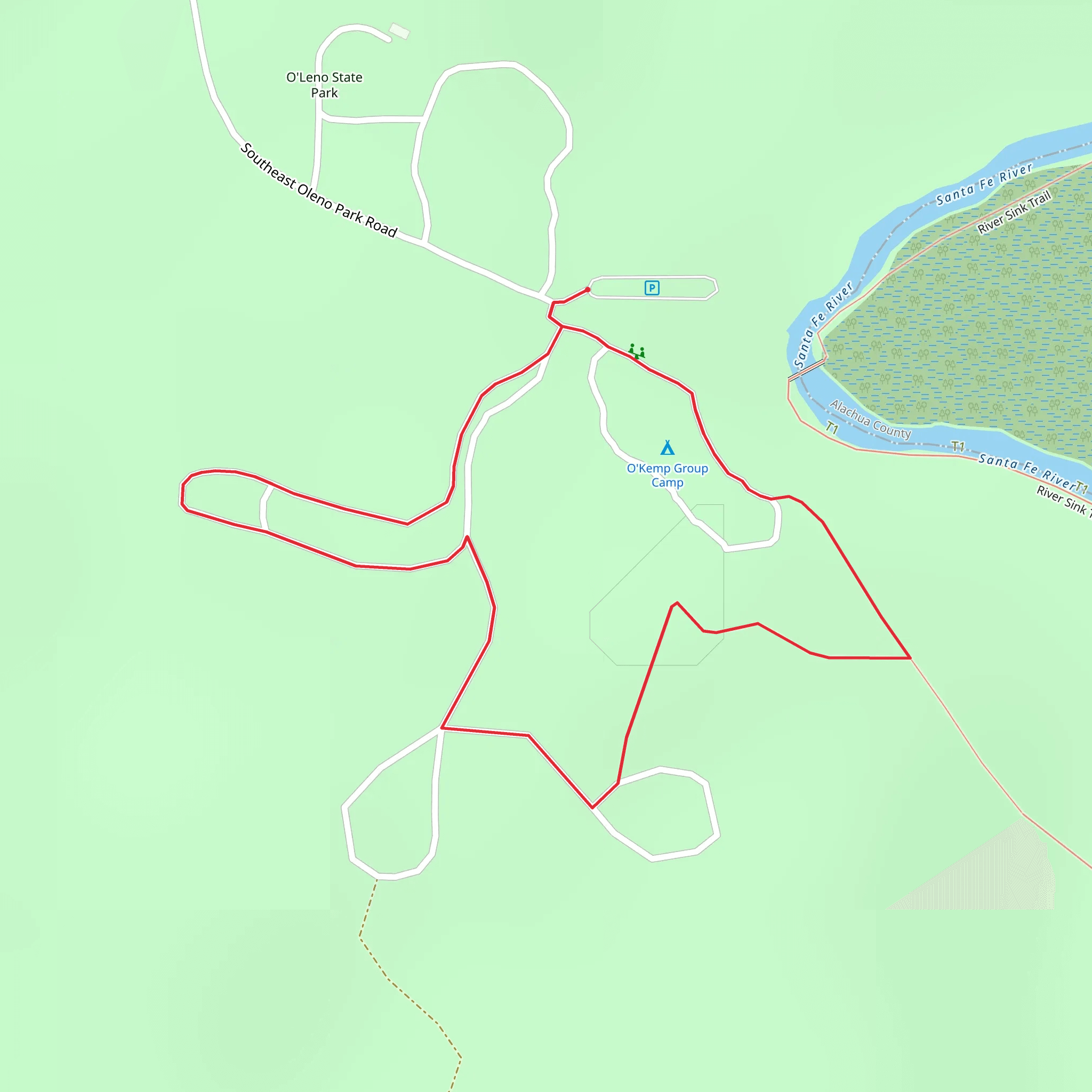 O'Leno State Park Loop mobile static map