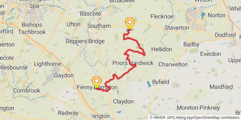 Church2church Walks in Warwickshire stage 3 Map